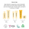 How to use infographic. Use as the 3rd step of your skincare routine after cleansing and treating.