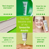 Collection of 5 star product reviews. "This has become one of my favourite masks" text overlay.