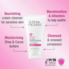 Rosehip Calming Cream Cleanser USPs: Nourishing cream cleanser for sensitive skin, Marshmallow & Allantoin to help soothe, moisturising shea and cocoa butters, cleansed and renewed complexion