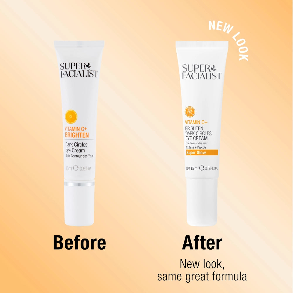 Before and after image of Vitamin C+ Eye Cream packaging
