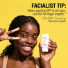 Vitamin C+ Brighten & Defend Serum SPF50+ Facialist tip from Charlotte Connoley