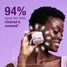 94% agree skin feels restored & renewed independer user trial infographic.