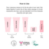 How to use infographic. Use as a last step of your skincare regimen as a treatment to hydrate and nourish the skin.