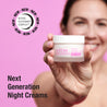 Woman holding the jar to the camera with "New Resync SleepSmart Complex TM" logo overlay in the corner.