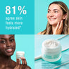 81% agree skin feels more hydrated clinical trial results next to model photography