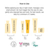 How to use infographic. Use as a second step of your skincare routine after cleansing.